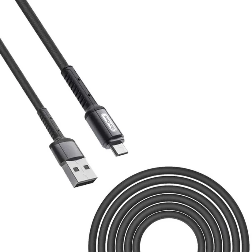 کابل شارژ و انتقال داده Micro USB Go-Des GD-UC559M | کابل نایلونی فست شارژ 3 آمپر 3 متری — تصویر ۲