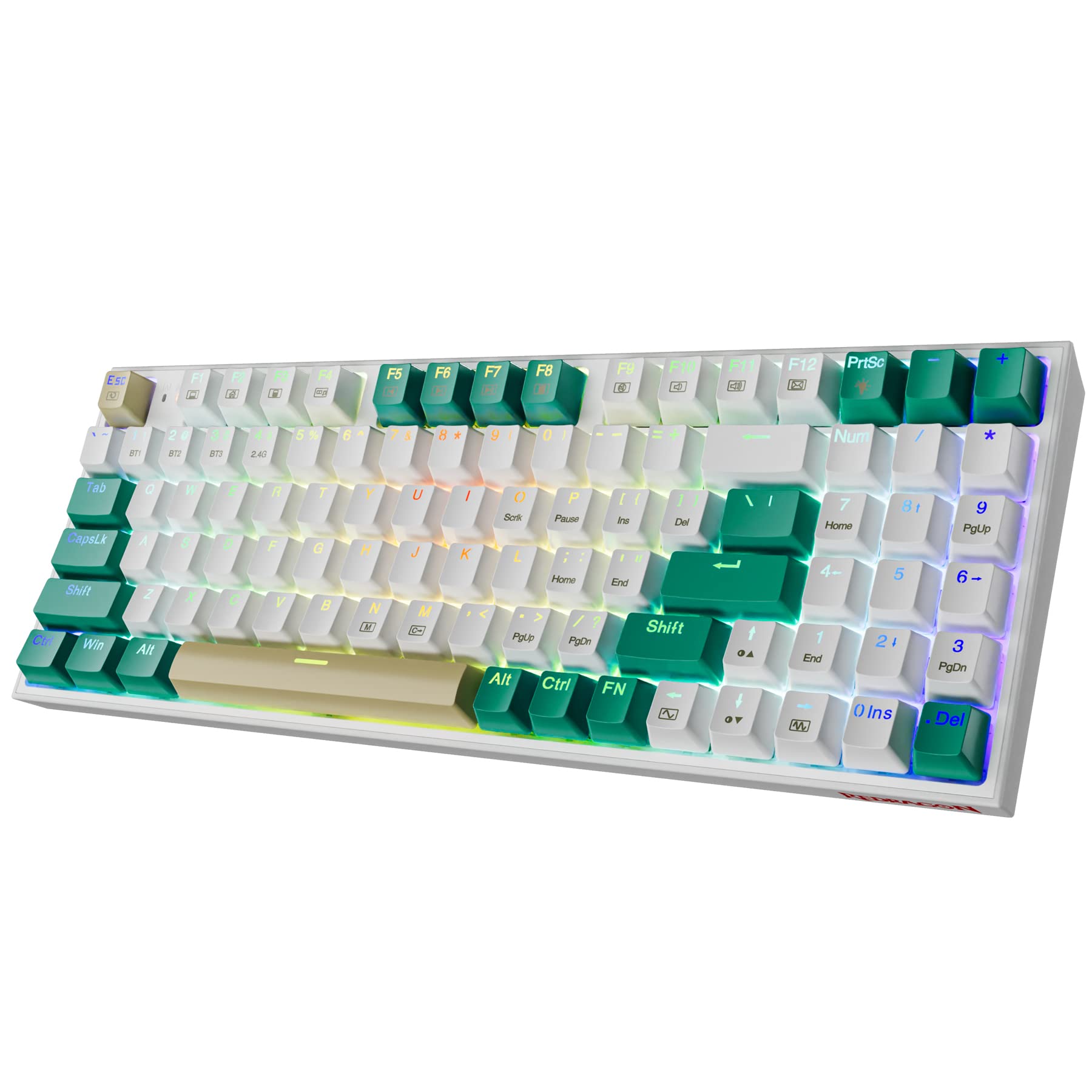 کیبورد مکانیکال گیمینگ Redragon VEIGAR K643WGC-RGB Pro – کیبورد 94 کلید Hot-Swappable با سوئیچ قرمز، اتصال سه‌حالته Bluetooth 5.0 / 2.4GHz / Type-C