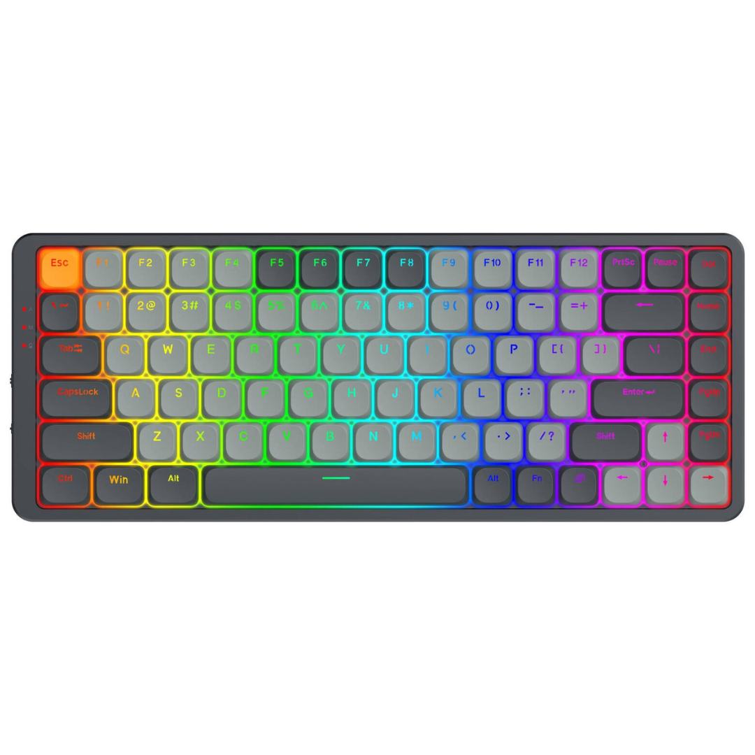 کیبورد مکانیکی گیمینگ Redragon K652GG RGB Pro Azure 75% Low Profile با سوییچ قرمز، اتصال سه‌حالته (Wireless/Bluetooth/USB-C) و نورپردازی RGB