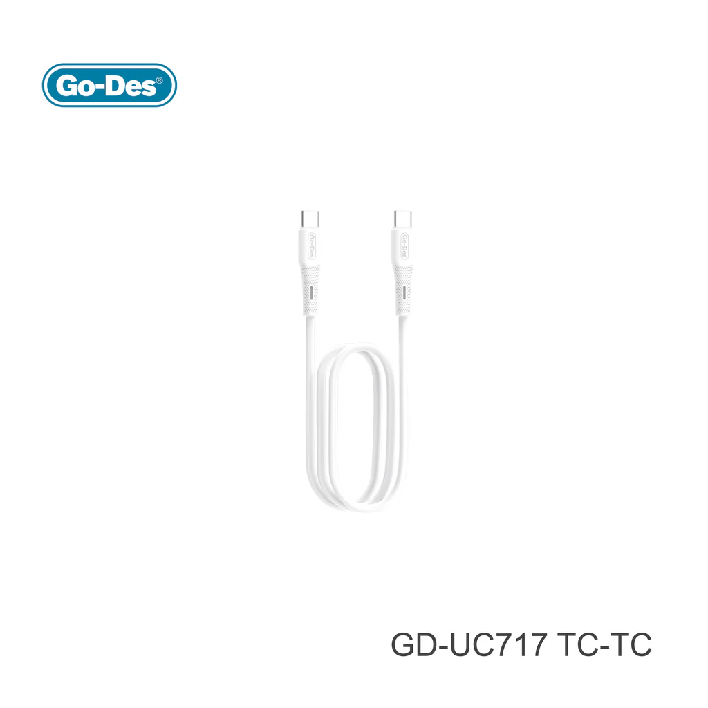 کابل شارژ سریع Type-C به Type-C Go-Des GD-UC717 | کابل PD 60W انتقال داده و شارژ سریع