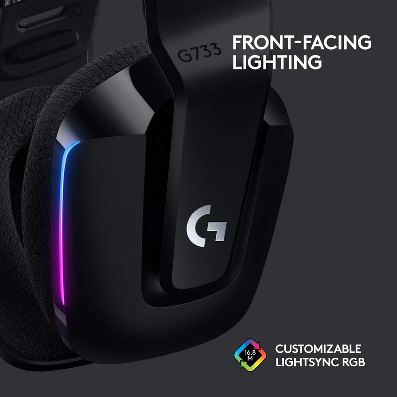 هدست لاجیتک مدل G733 LIGHTSPEED RGB BLACK — تصویر ۵