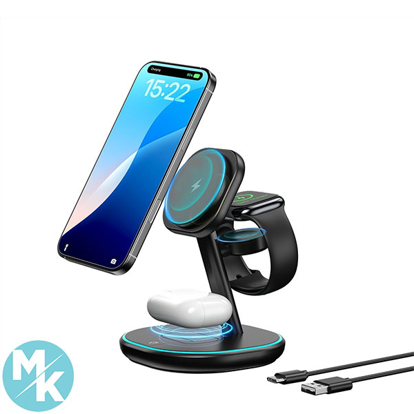 شارژر وایرلس سه کاره آیفون برند EnergyCell مدل Z27
