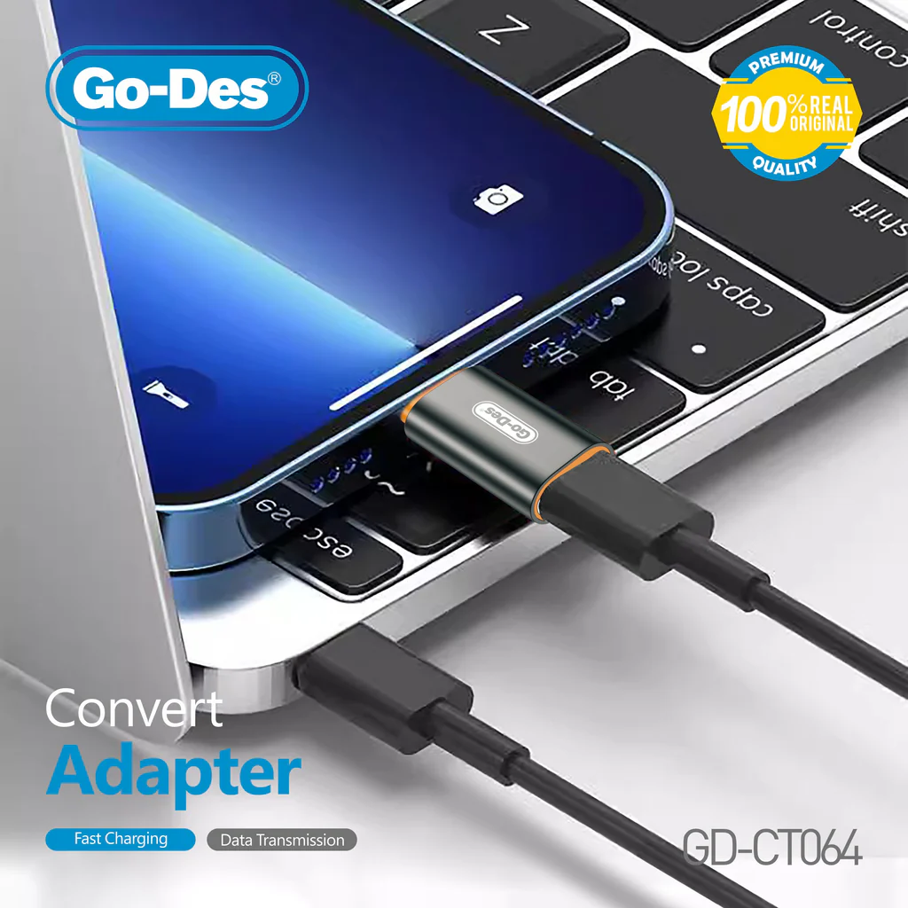 مبدل Type-C به Lightning گو-دس مدل Go-Des GD-CT064 | تبدیل USB-C به لایتنینگ با شارژ سریع PD20W و پشتیبانی از صدا — تصویر ۷