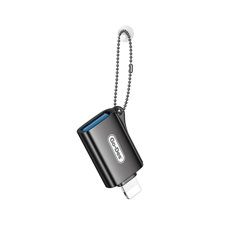 مبدل OTG یو اس بی به لایتنینگ گو-دس مدل Go-Des GD-CT066 | اتصال فلش، موس، کیبورد و تجهیزات USB به آیفون