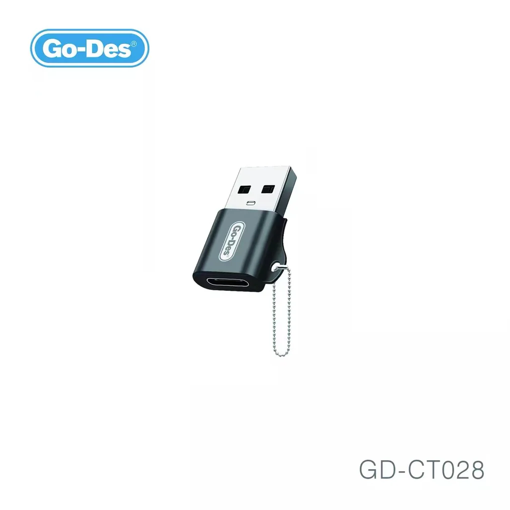 مبدل USB به Type-C گو-دس مدل Go-Des GD-CT028 | تبدیل USB-A نری به USB-C مادگی برای شارژ و انتقال داده — تصویر ۴