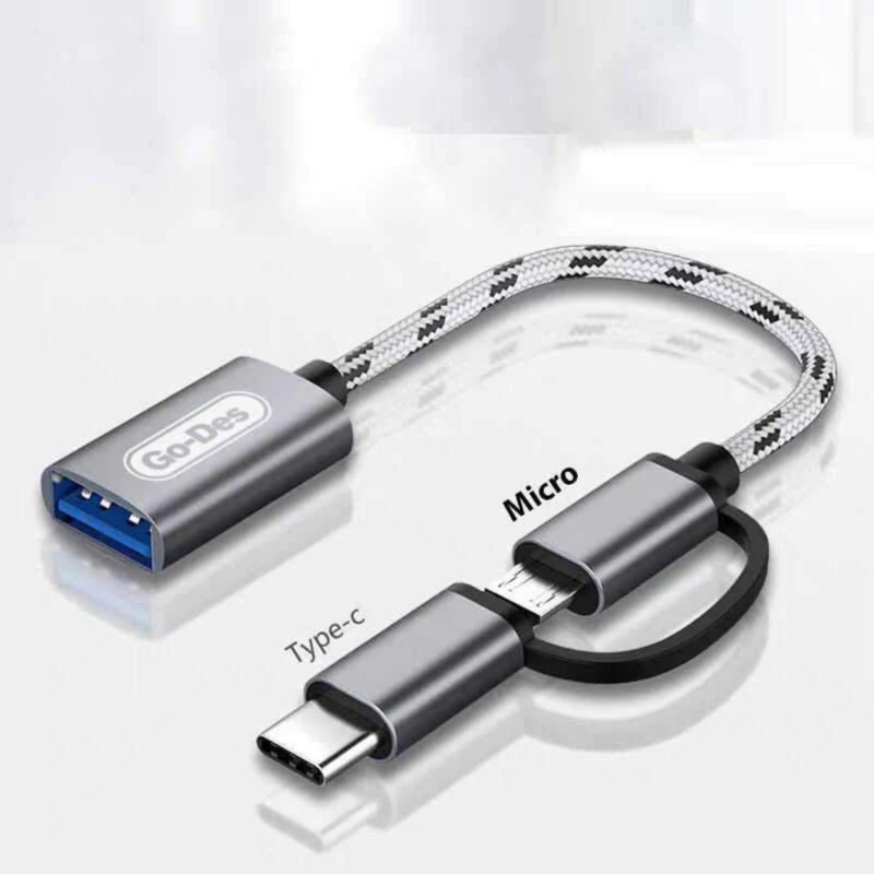 مبدل OTG دوکاره Type-C و Micro USB گو-دس مدل Go-Des GD-CT033 USB 3.0 OTG Adapter — تصویر ۲