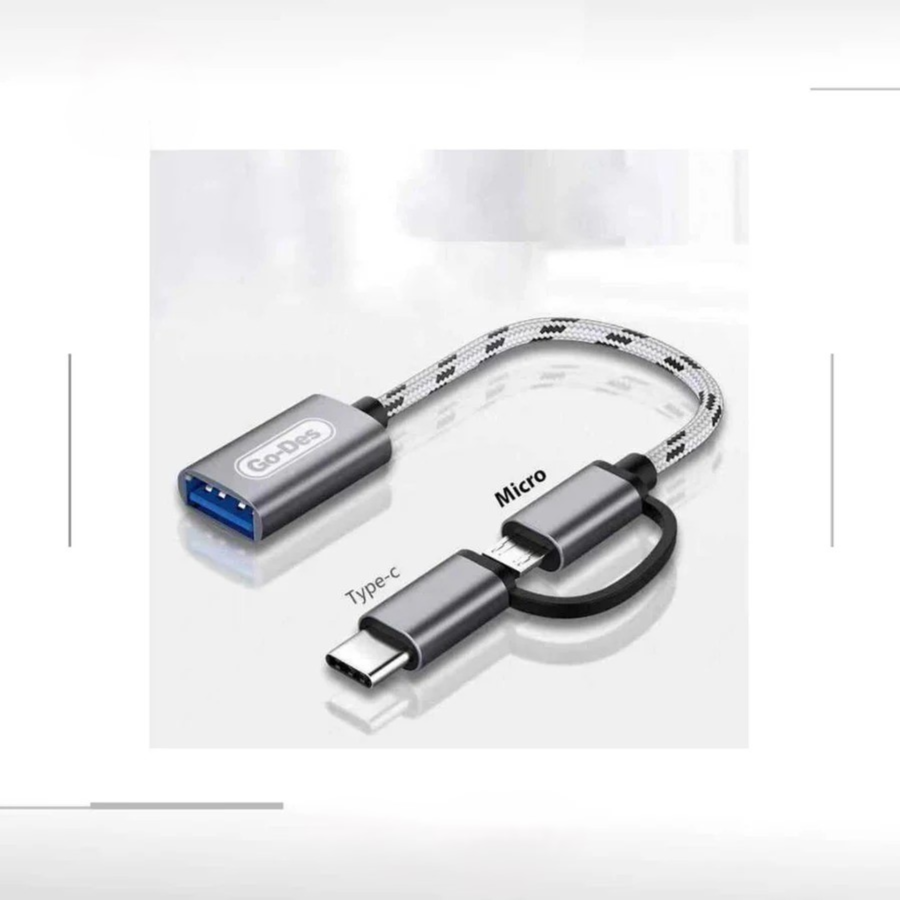 مبدل OTG دوکاره Type-C و Micro USB گو-دس مدل Go-Des GD-CT033 USB 3.0 OTG Adapter — تصویر ۴