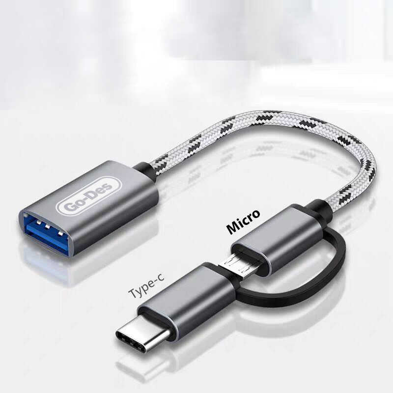 مبدل OTG دوکاره Type-C و Micro USB گو-دس مدل Go-Des GD-CT033 USB 3.0 OTG Adapter — تصویر ۵