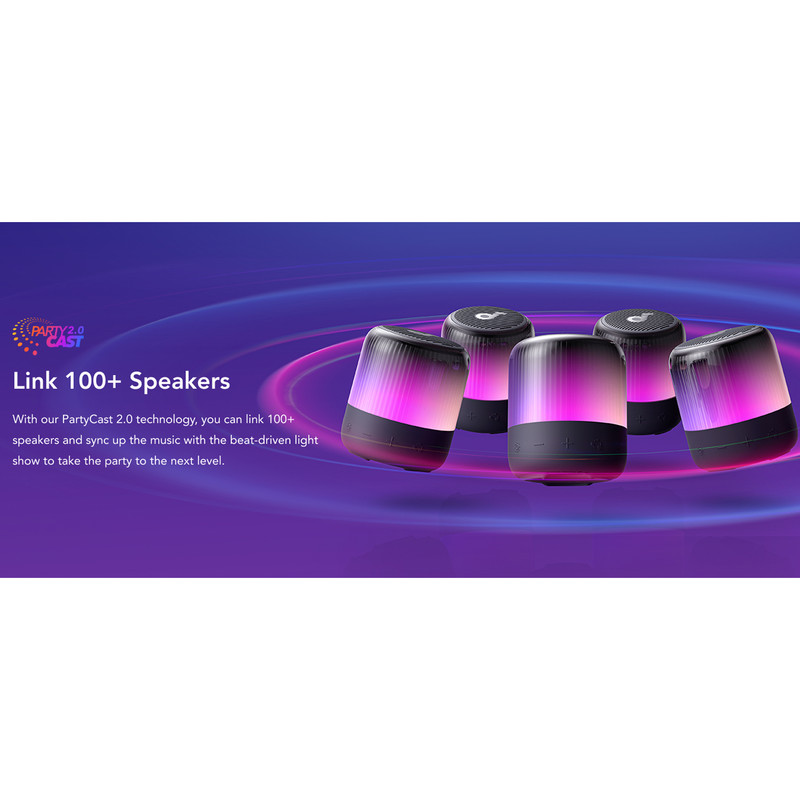 اسپیکر بلوتوثی قابل حمل انکر مدل Glow Mini A3136011 — تصویر ۶