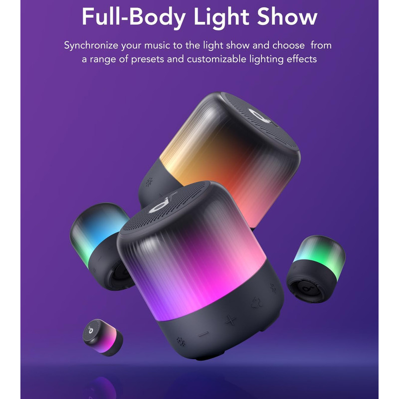 اسپیکر بلوتوثی قابل حمل انکر مدل Glow Mini A3136011 — تصویر ۸