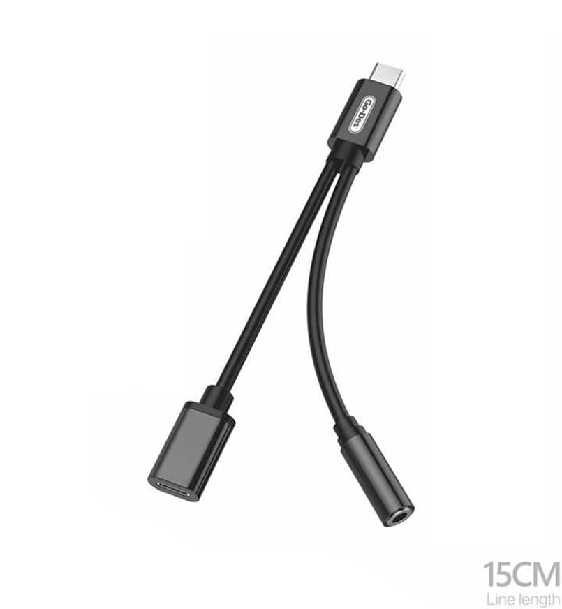 مبدل Type-C به AUX و شارژ همزمان گو-دس مدل Go-Des GD-UC033 2-in-1 Audio & Charging Adapter — تصویر ۲