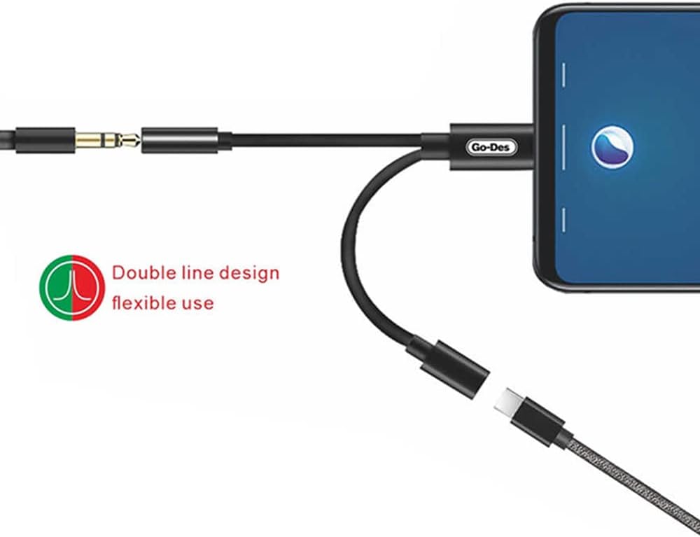 مبدل Type-C به AUX و شارژ همزمان گو-دس مدل Go-Des GD-UC033 2-in-1 Audio & Charging Adapter — تصویر ۳