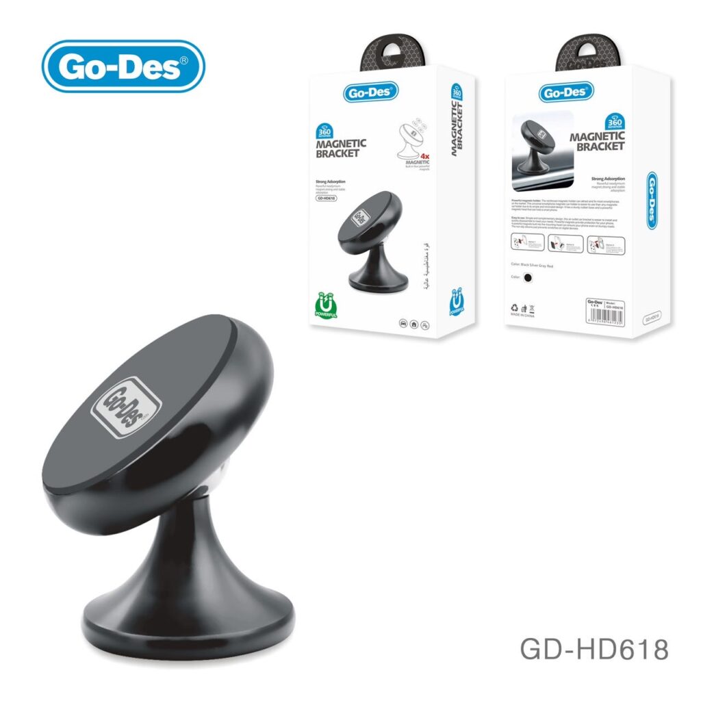 پایه نگهدارنده مغناطیسی گوشی موبایل گو-دس مدل Go-Des GD-HD618 با چرخش 360 درجه — تصویر ۳
