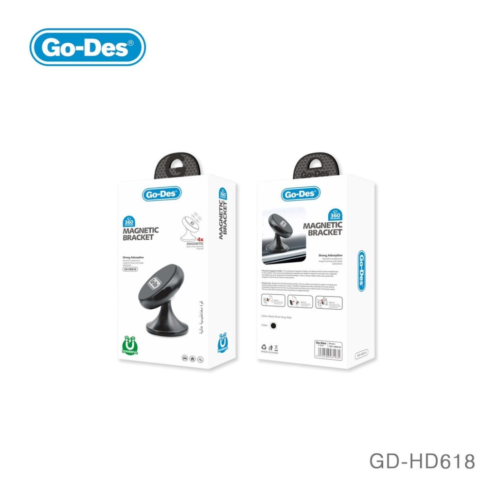 پایه نگهدارنده مغناطیسی گوشی موبایل گو-دس مدل Go-Des GD-HD618 با چرخش 360 درجه — تصویر ۵