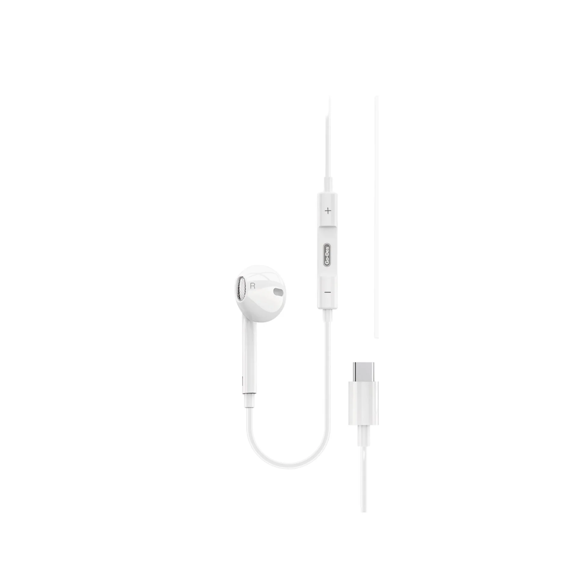 هندزفری تک گوش Type-C گو-دس مدل Go Des GD-EP210 با میکروفون و کنترل سیمی — تصویر ۲