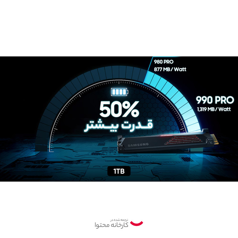 اس اس دی اینترنال سامسونگ مدل 990PRO with Heatsink ظرفیت یک ترابایت — تصویر ۸