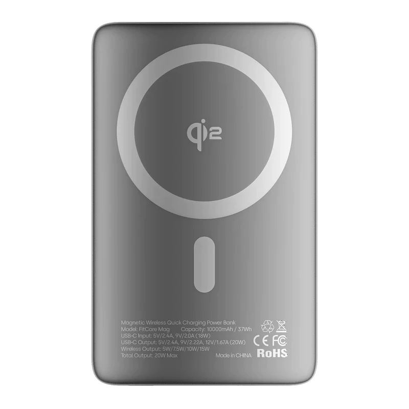 پاوربانک 10000mAh گلوریمی | Glorimi Power Bank FitCore Mag Qi2 10000mAh — تصویر ۲