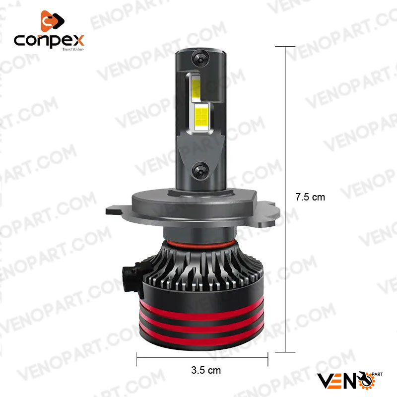 هدلایت پژو 405 GLX کانپکس M8 Pro پایه H4 اورجینال | گارانتی تعویض (2عددی) 1126 — تصویر ۴