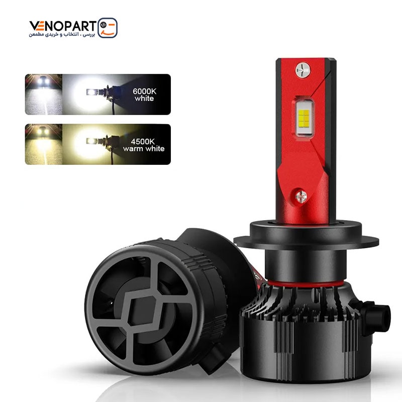 هدلایت پژو 405 GLX دورنگ(نورپایین زرد فابریک بالا سفید یخی) مدل 3S Pro اورجینال | گارانتی (2عددی) 1128 — تصویر ۵
