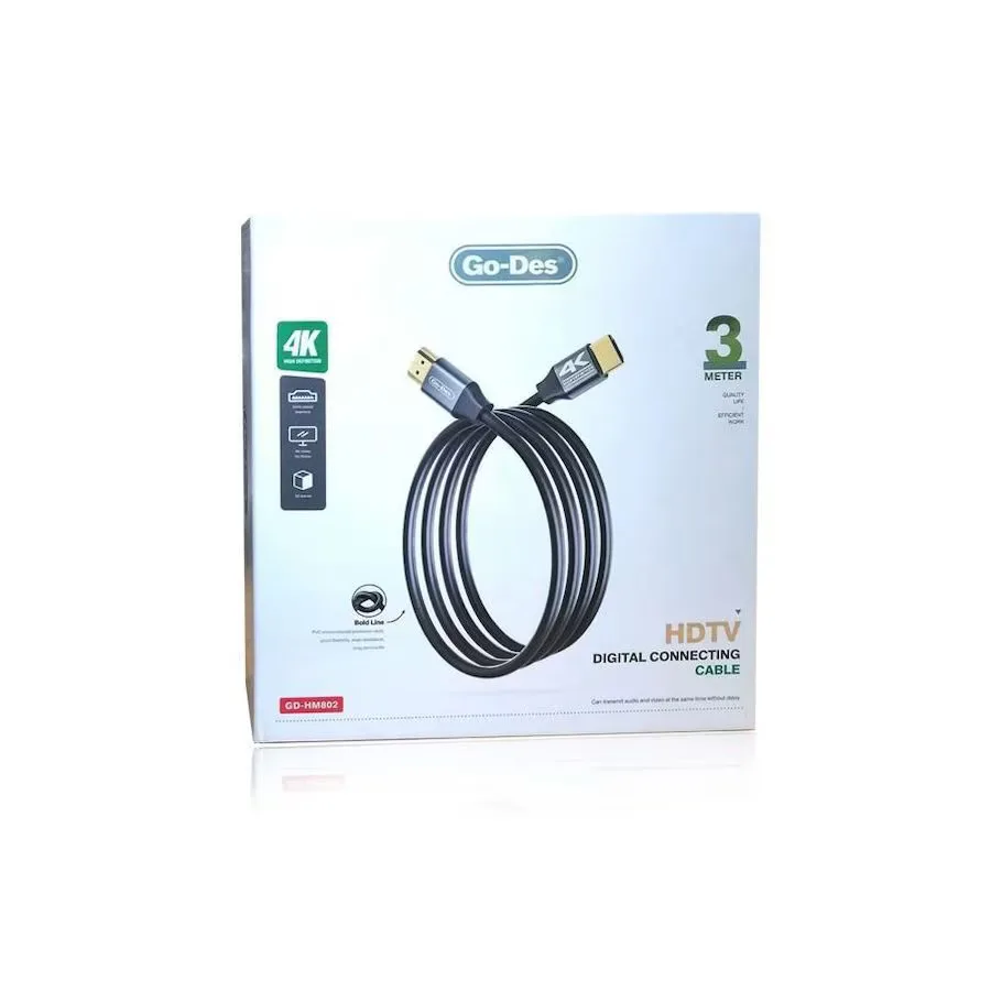 کابل HDMI 4K گودس مدل GD-HM802 به طول 3 متر — تصویر ۶