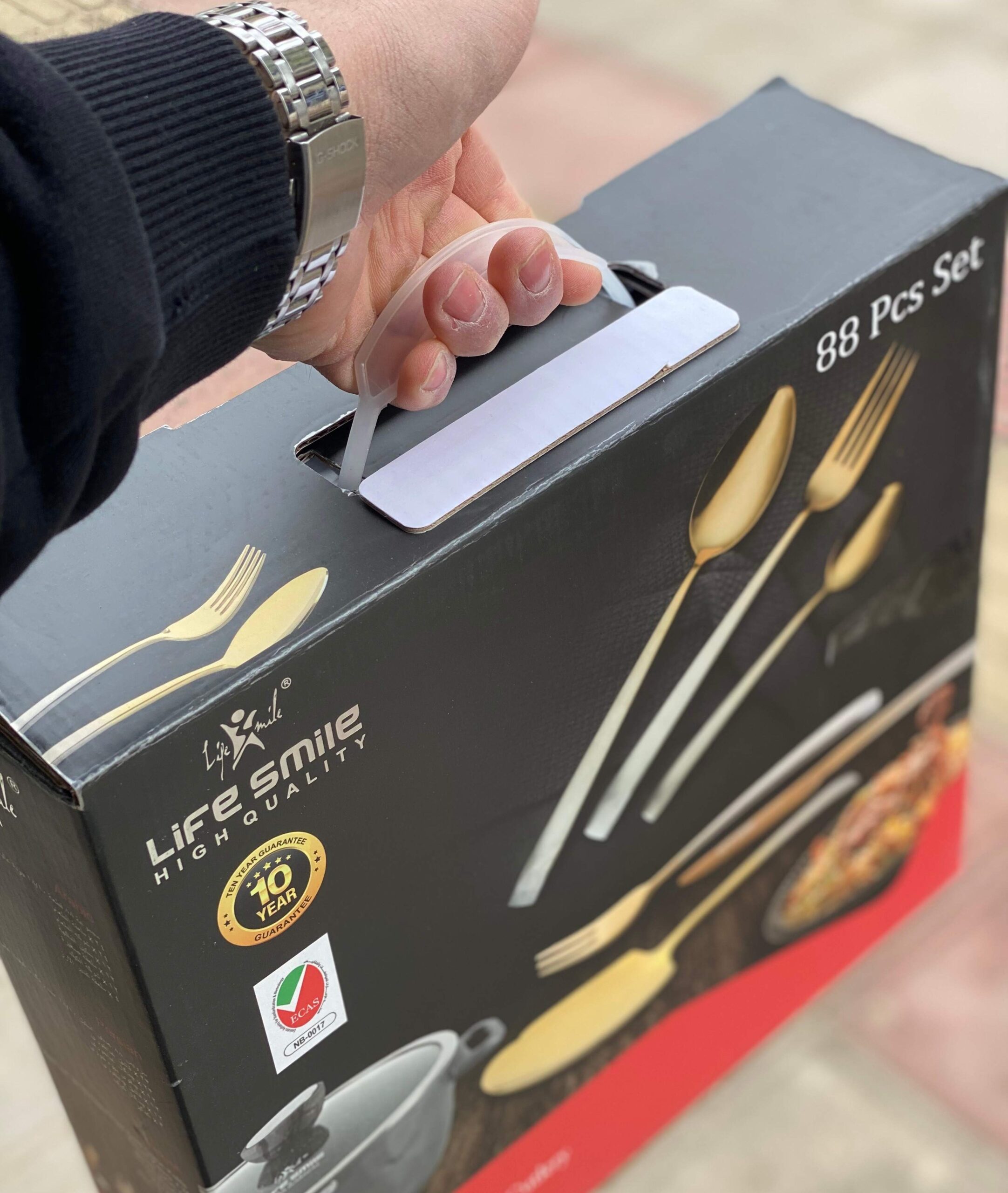سرویس قاشق و چنگال 90 پارچه 24 نفره رنگ مسی لایف اسمایل — تصویر ۶