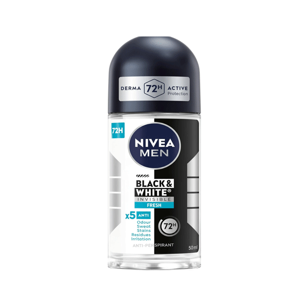 رول ضد تعریق مردانه نیوا مدل black & white invisible fresh 72h
