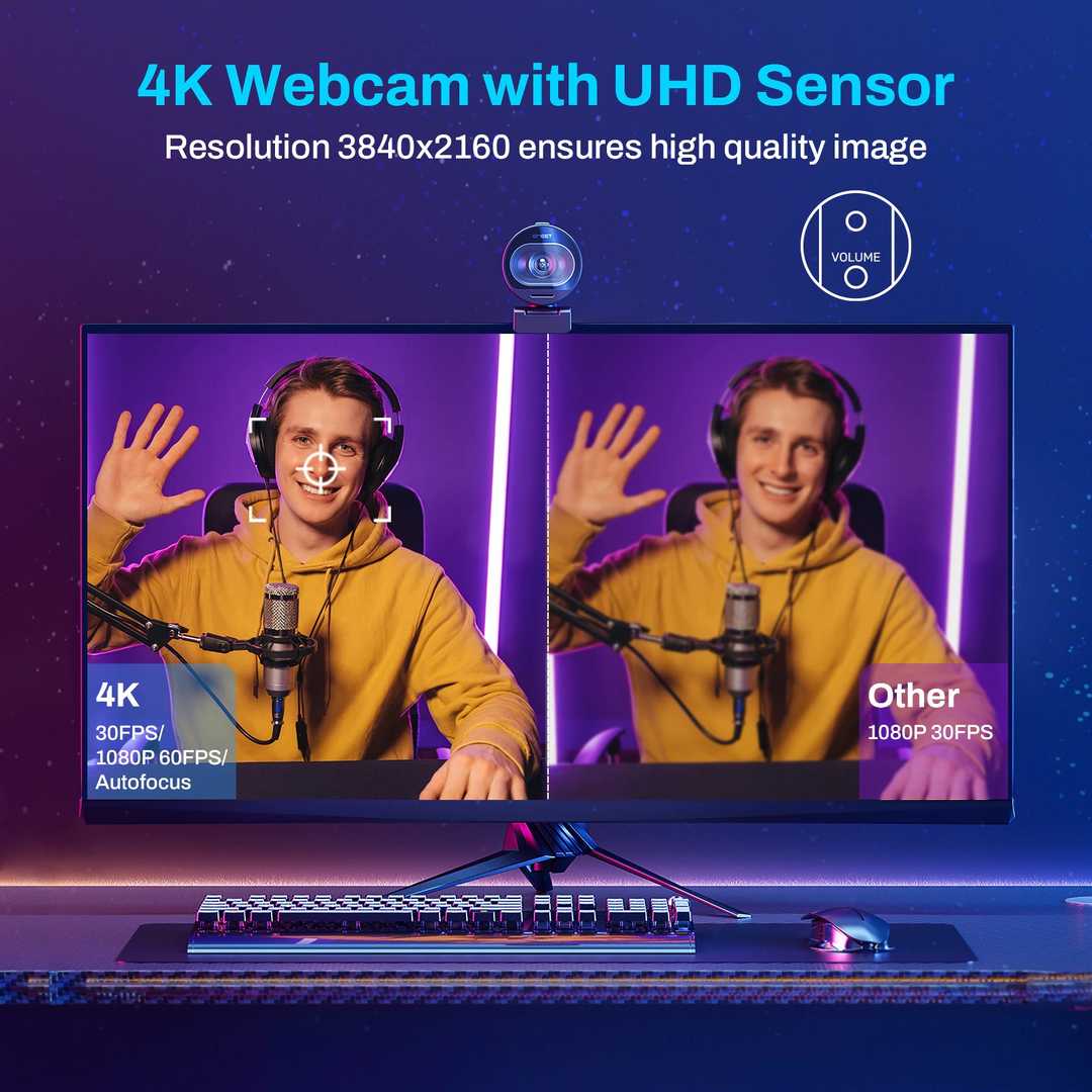 وب کم ایمیت مدل 4K 60FPS TOF Autofocus — تصویر ۴