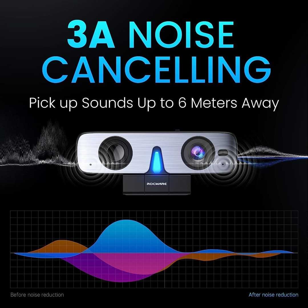 وب کم راک ویر مدل 2K VIDEO SOUNDBAR WITH SPEAKER — تصویر ۸