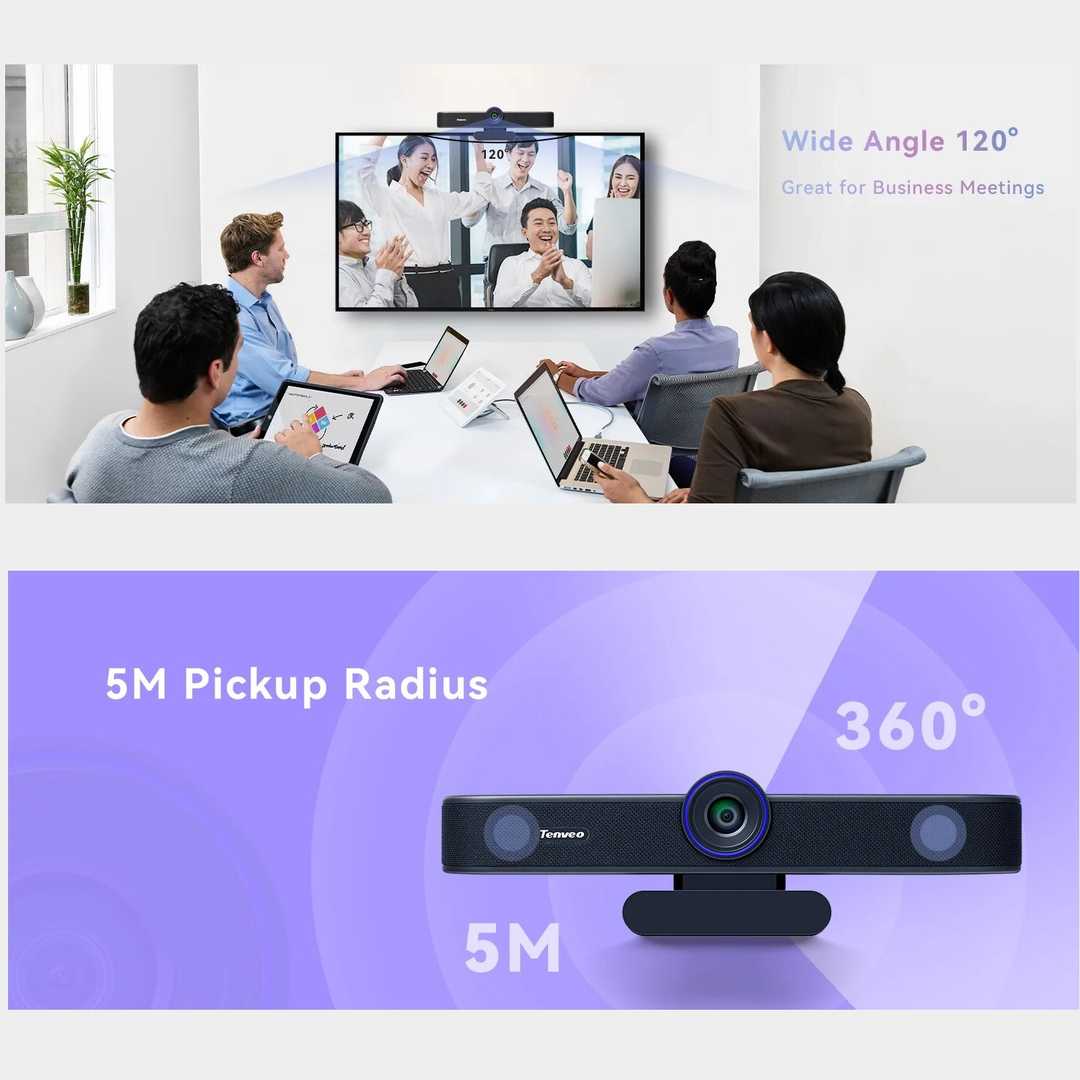 وب کم تنواو مدل 4K 4X Zoom Sony Sensor mic speaker Whit Control — تصویر ۶