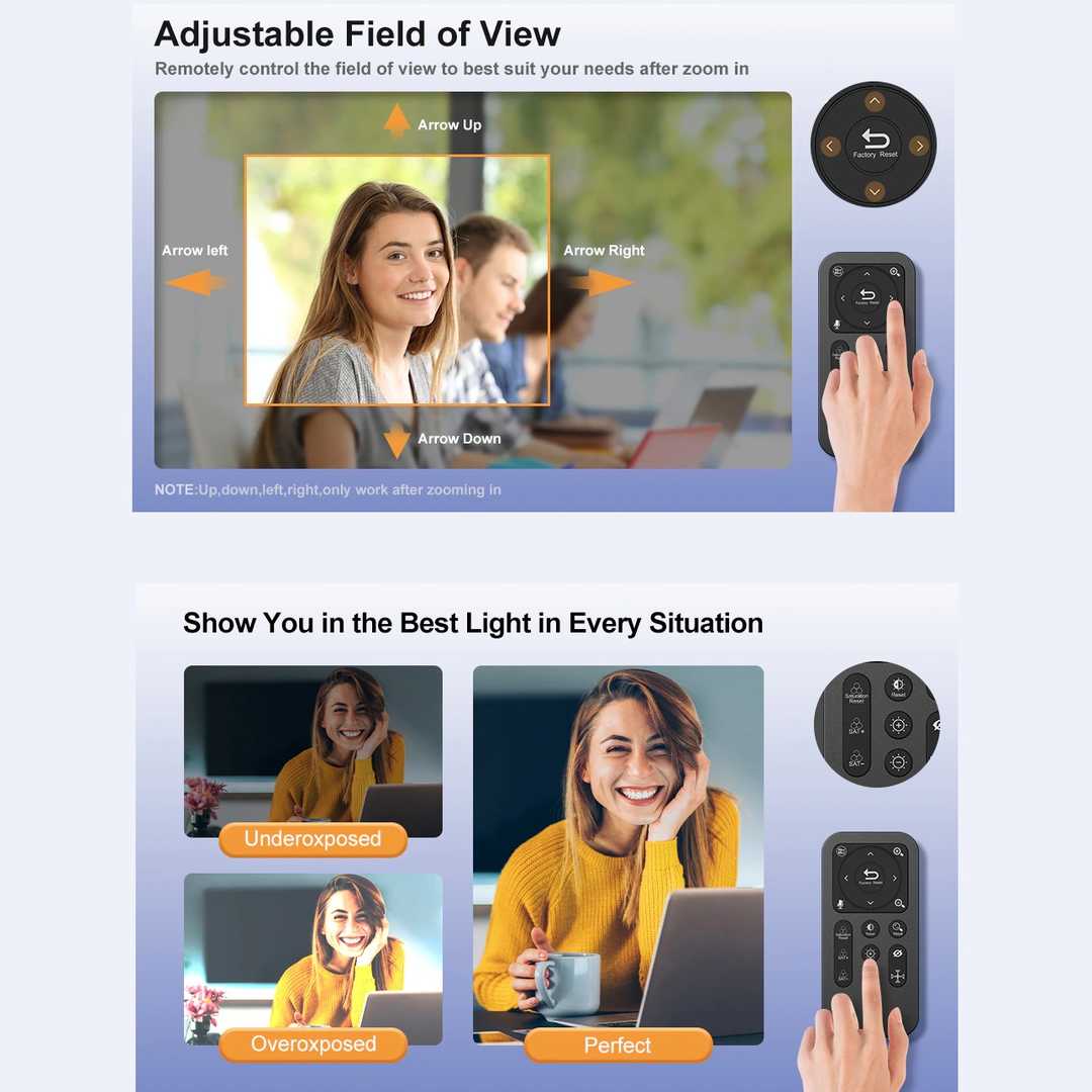 وب کم مدل 4K Sony Sensor Remote Control — تصویر ۷