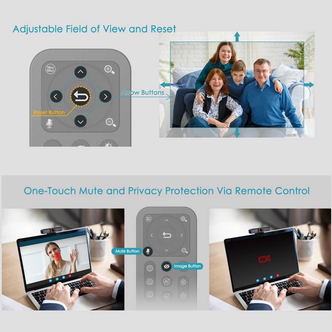 وب کم مدل 4K SONY SENSOR AI Tracking Remote Control — تصویر ۴