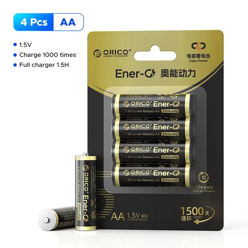 باتری قلمی شارژی اوریکو مدل EG5-UN-4PK-BP بسته 4 عددی — تصویر ۳