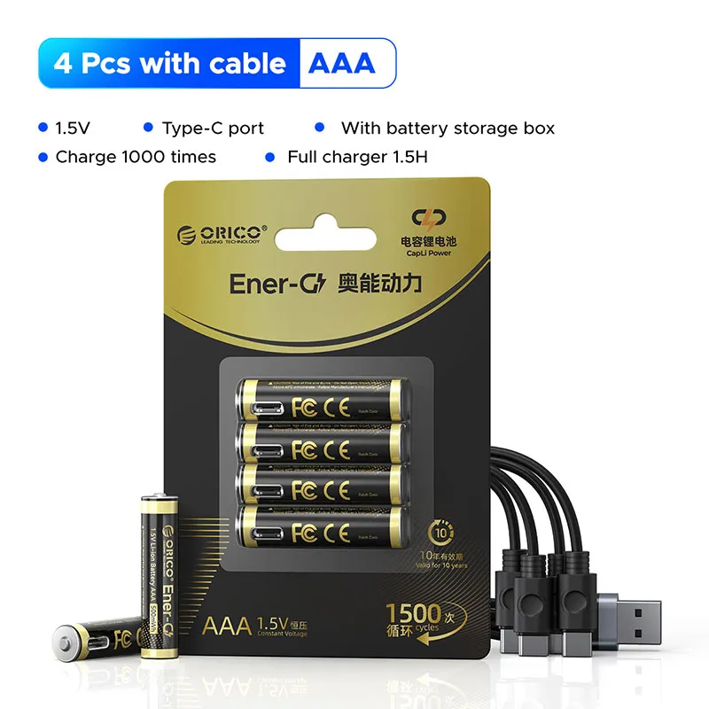 باتری نیم قلمی قابل شارژ اوریکو مدل EG7C-UN-A4C-4PK-EP — تصویر ۳