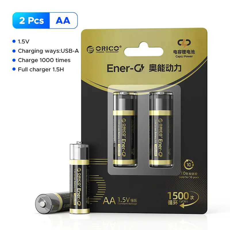 باتری لیتیومی قابل شارژ اوریکو مدل EG5A-UN-2PK-BP ظرفیت 1400mWh بسته 2 عدد — تصویر ۳
