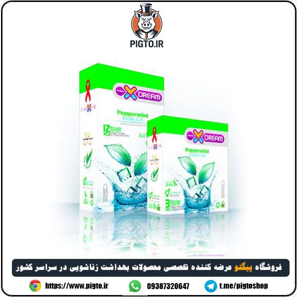 کاندوم خنک کننده نعنایی ایکس دریم ( مدل Peppermint X-dream ) — تصویر ۲