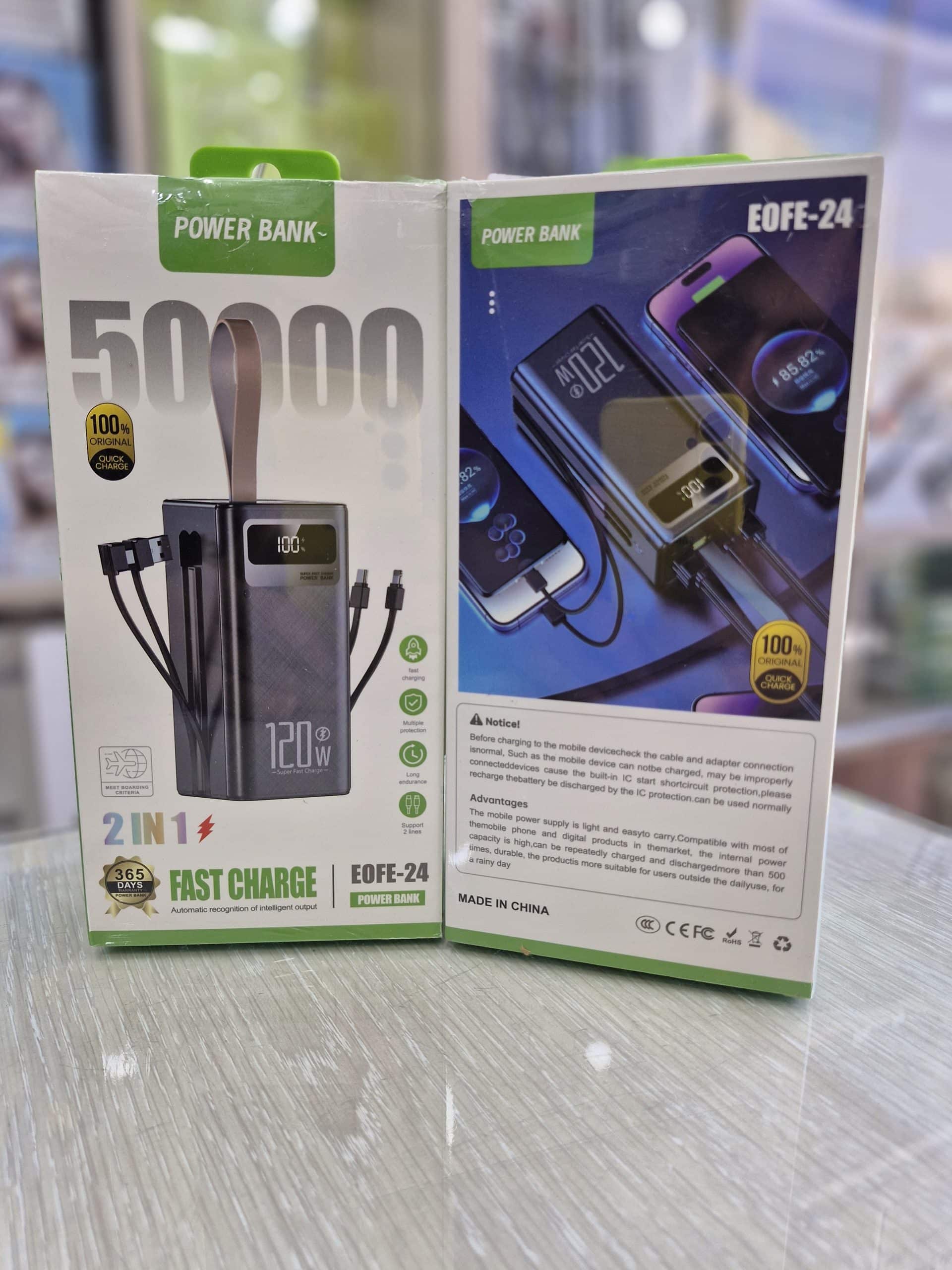 پاوربانک 50000 2in1 مدل EOFE-24 فست شارژ