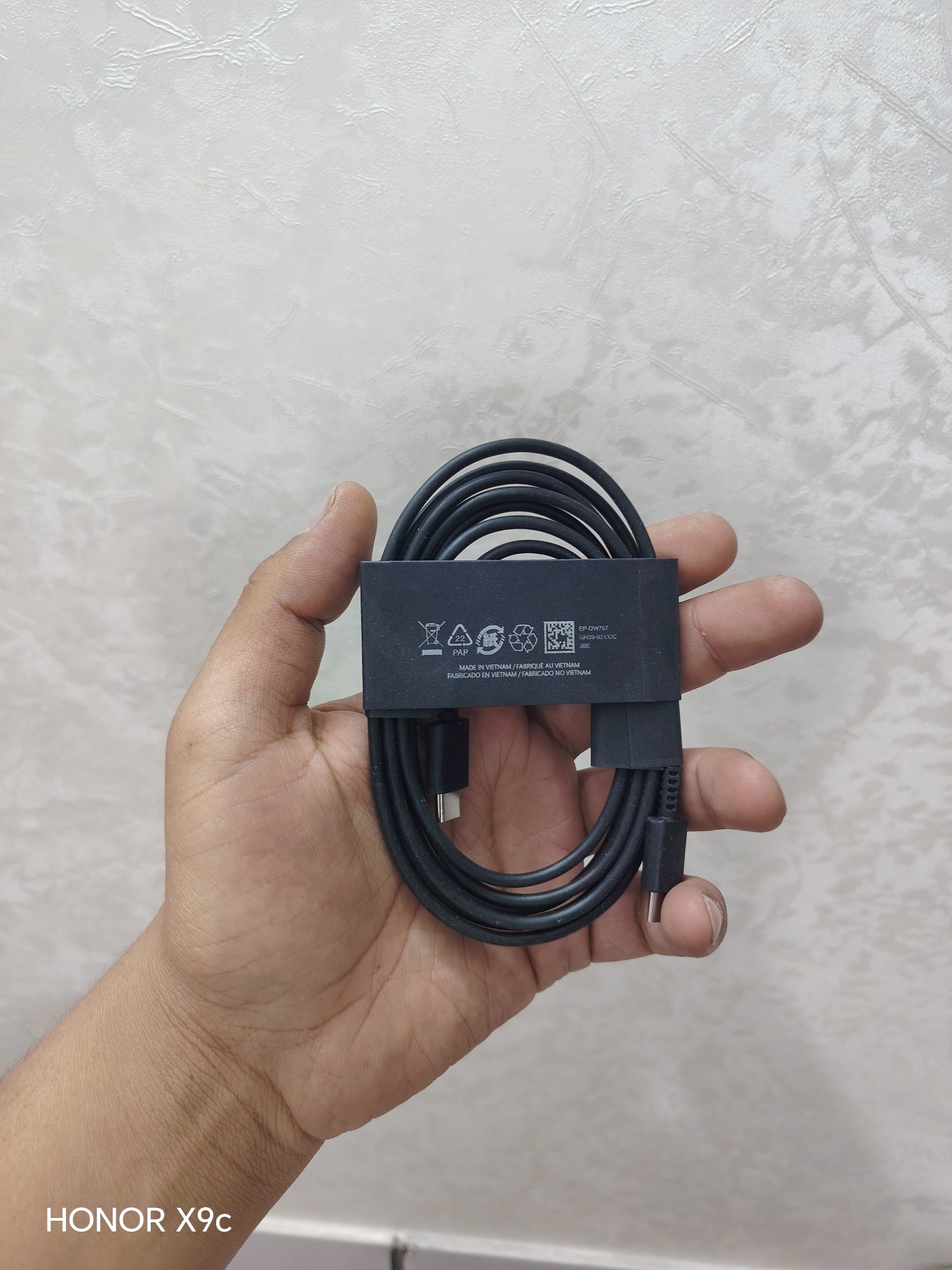 کابل شارژ سوپر فست شارژ سامسونگ دو سر تایپ سی مشکی — تصویر ۳