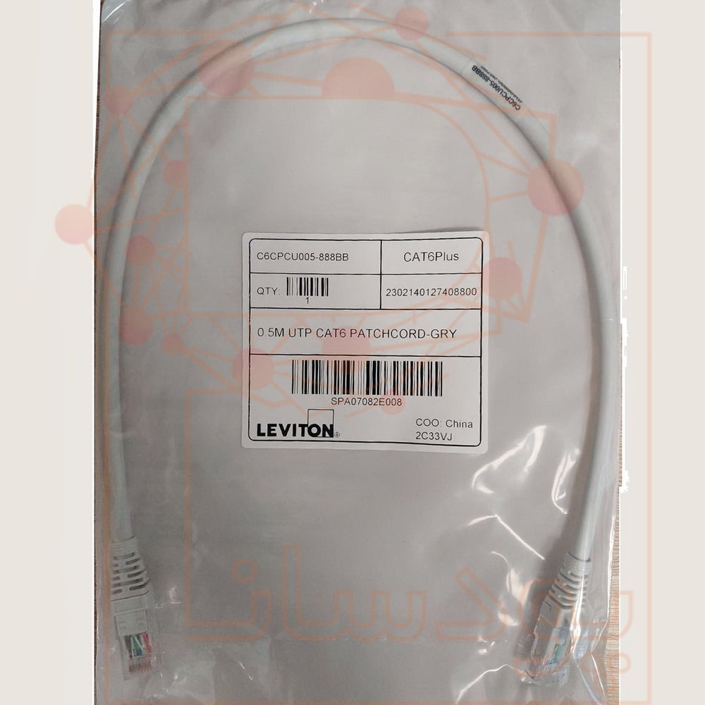 پچ کورد شبکه نیم متری Cat6 UTP برندرکس با پارت نامبر C6CPCU005-888BB — تصویر ۲