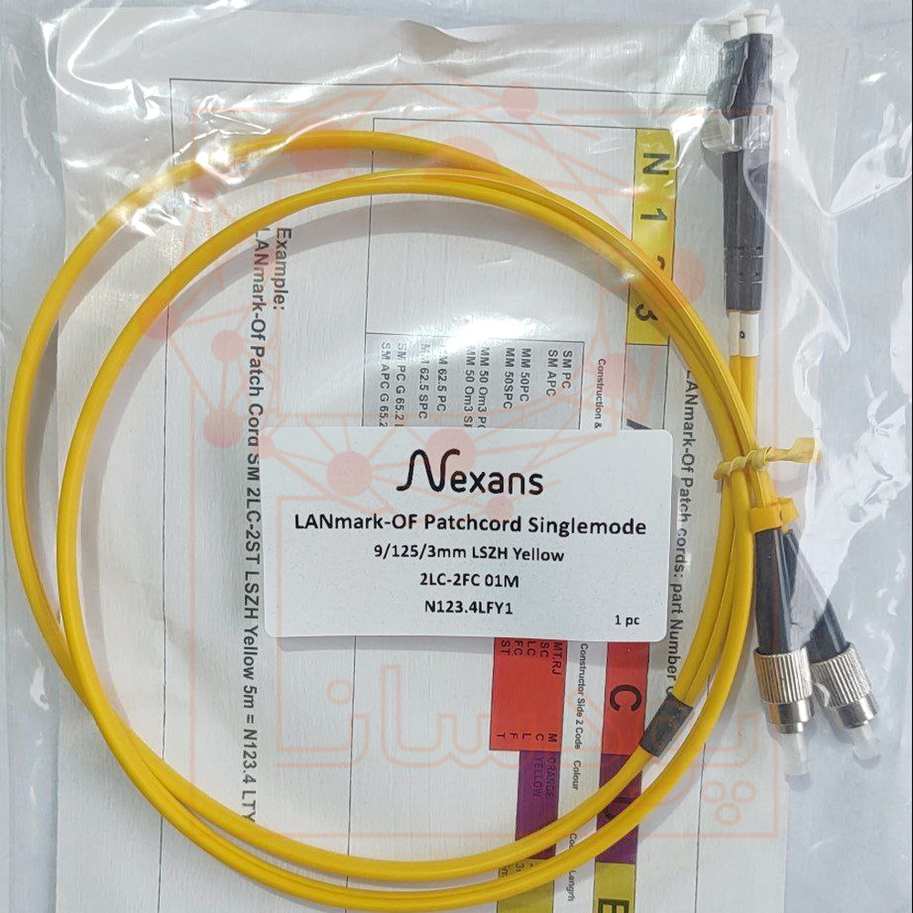 پچ کورد فیبر نوری نگزنس OS سینگل مود FC-LC یک متری با قطر 3 میلی متر پارت نامبر N123.4LFY1 — تصویر ۲