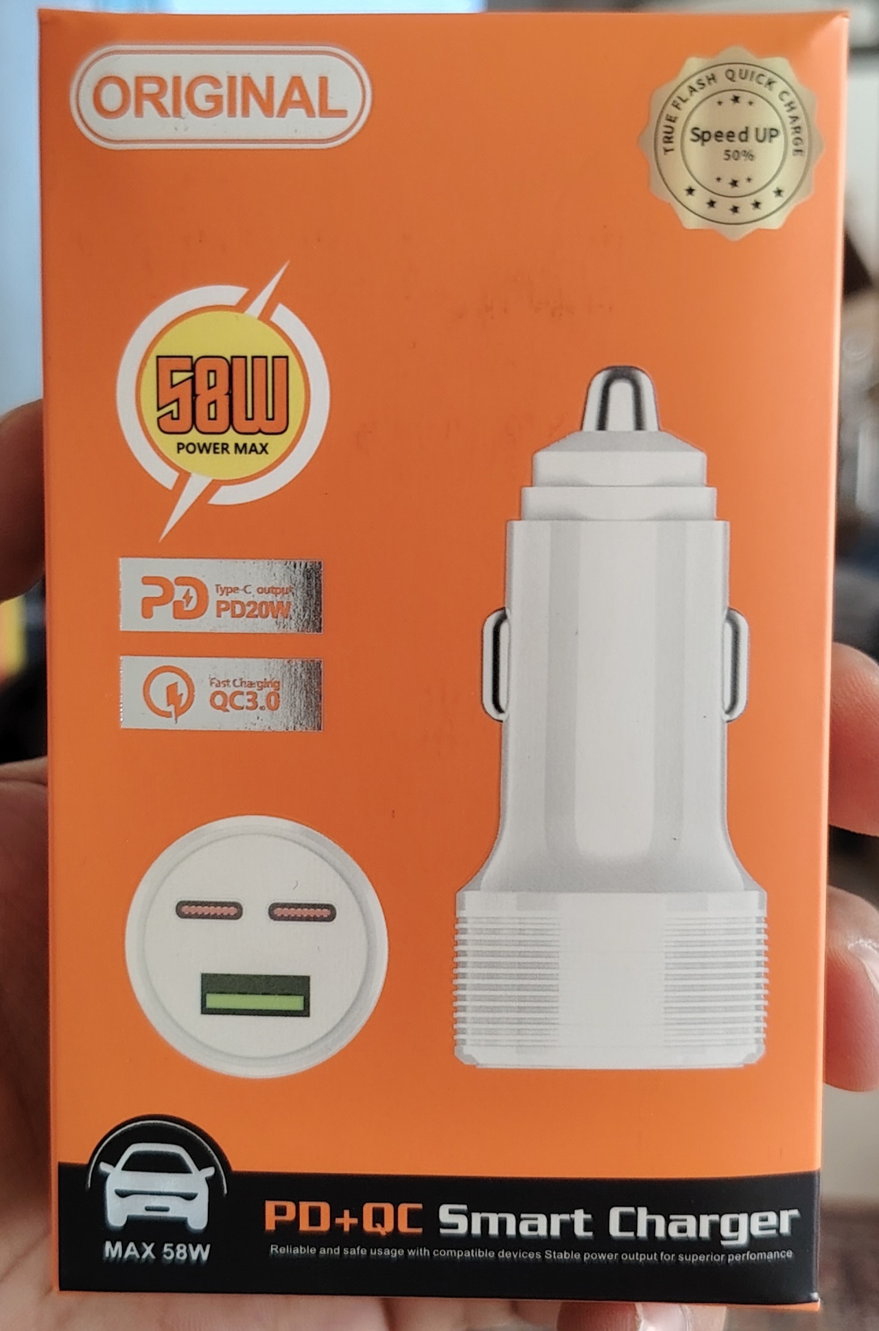 شارژر فندکی خودرو max58 w سه خروجی — تصویر ۳