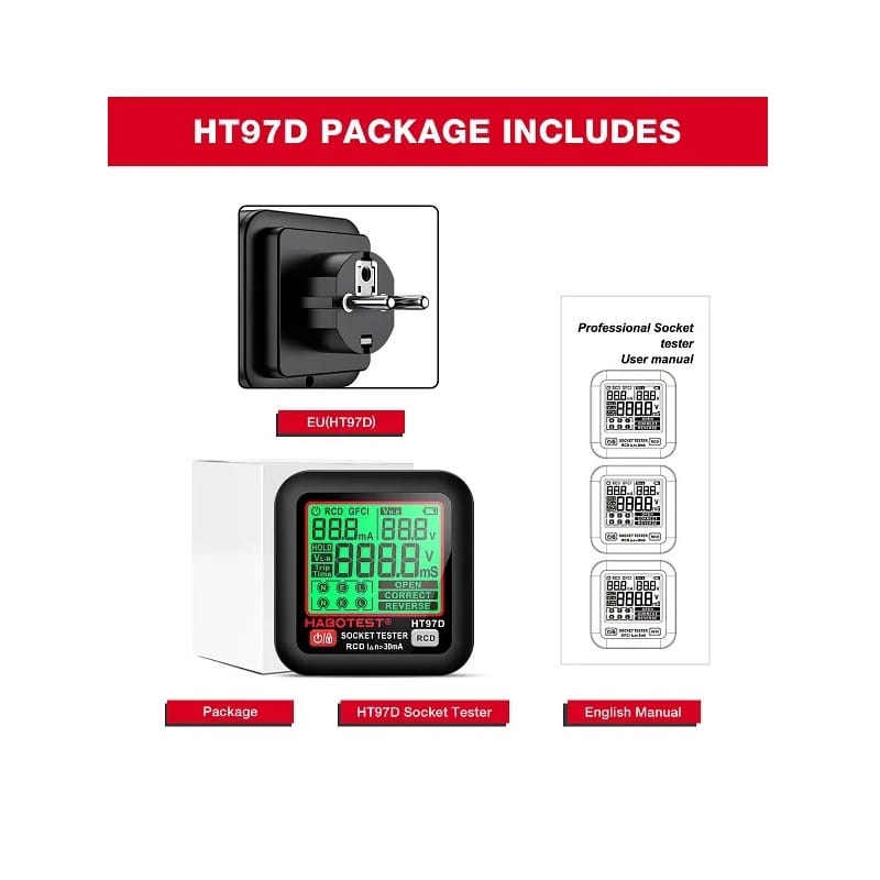 تستر سوکت دیجیتال HABOTEST HT97D — تصویر ۴