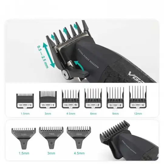 پک ماشین اصلاح VGR وی جی آر V-640S (رنگ سبز) — تصویر ۳