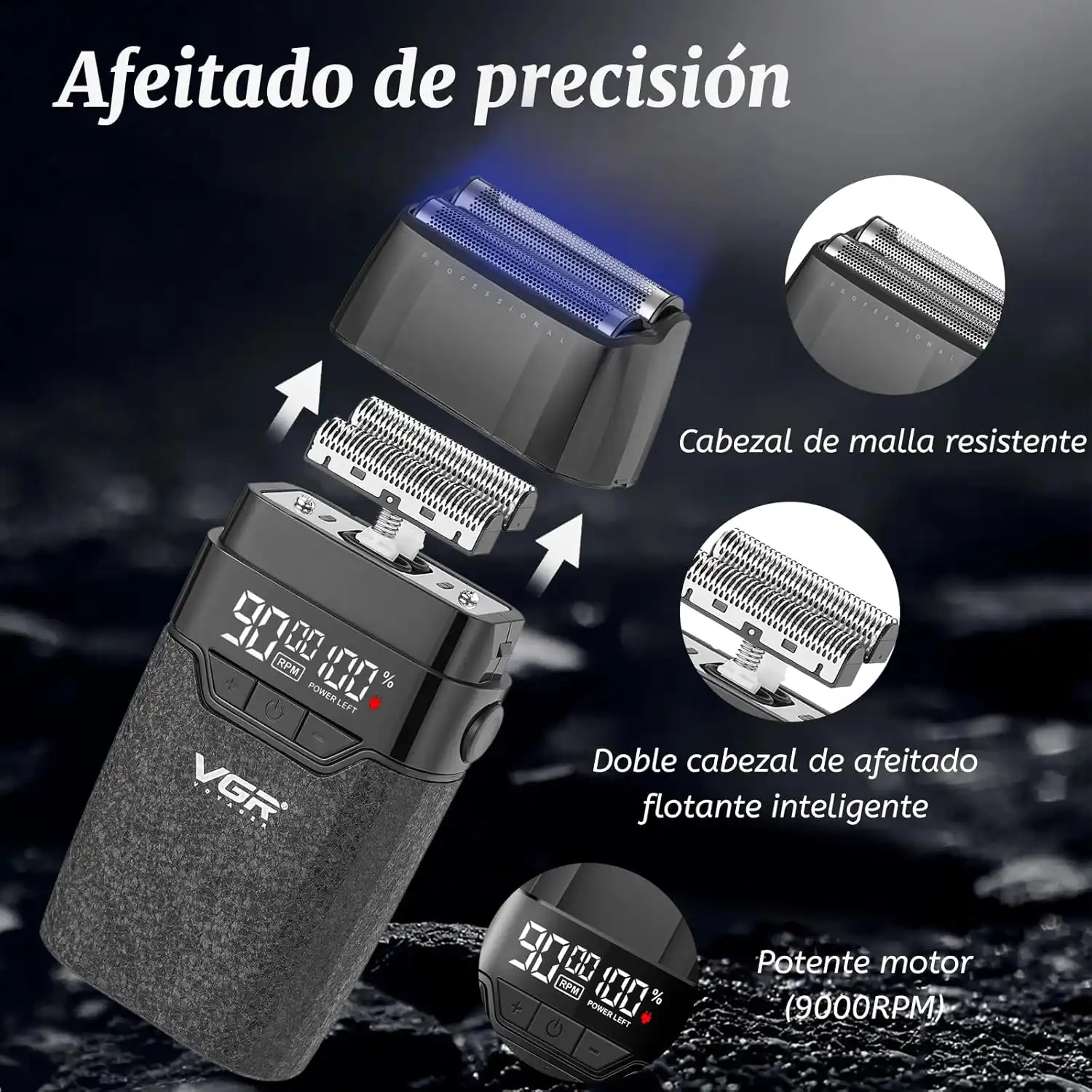 پک ماشین اصلاح VGR وی جی آر V-640S (رنگ سبز) — تصویر ۷