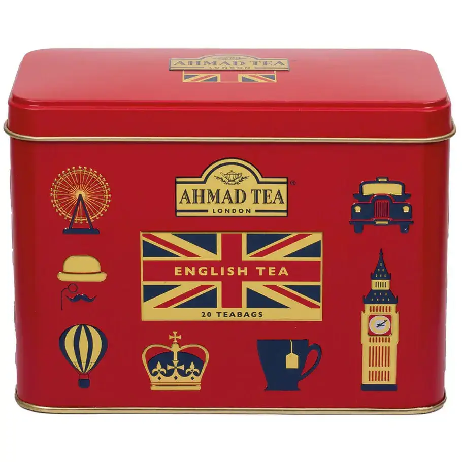 چای کیسه ای احمد قوطی فلزی طرح لندن قرمز ۲۰ تی‌بگ Ahmad Tea London Icon Red Caddy