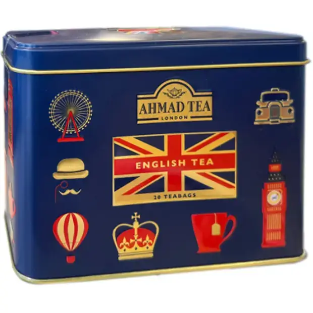 چای کیسه ای احمد قوطی فلزی طرح لندن آبی ۲۰ تی‌بگ Ahmad Tea Blue London Icon Caddy — تصویر ۲