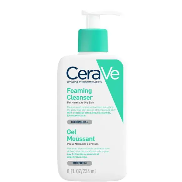 ژل شستشوی فومینگ سراوی مخصوص پوست نرمال تا چرب ۲۳۶ میل CeraVe Foaming Cleanser — تصویر ۲