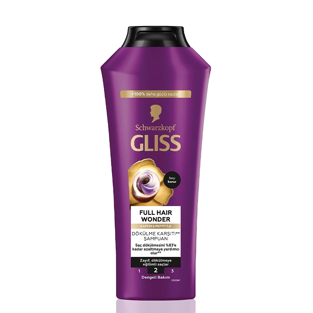 شامپو تقویتکننده، حجمدهنده و ضد شکنندگی گلیس 400 میلیلیتر Gliss Full Hair Wonder — تصویر ۳
