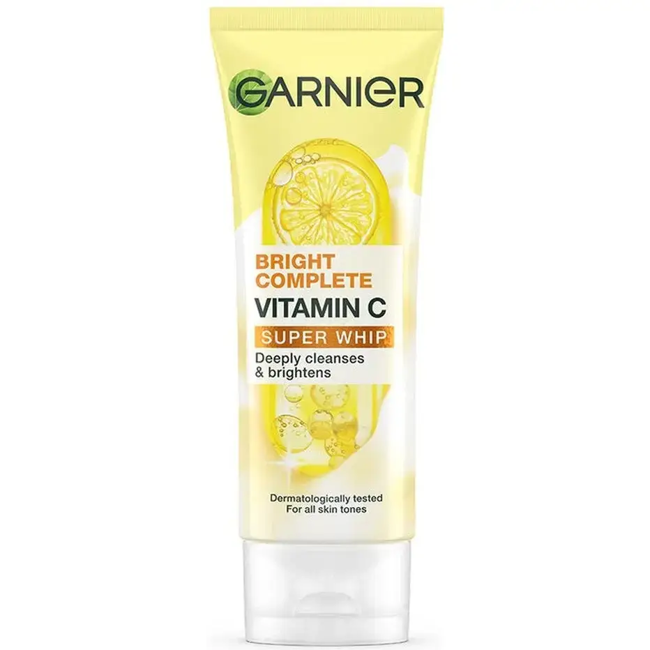 فوم شستشوی صورت ویتامین سی گارنیه مدل سوپر ویپ پاککننده عمیق و روشنکننده 100 میل Garnier Bright Complete Vitamin C Super Whip