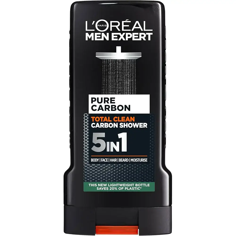 ژل ۵ کاره مردانه لورال مدل Pure Carbon حجم ۳۰۰ میل L’Oreal Men Expert Pure Carbon 5-in-1 Shower Gel — تصویر ۲