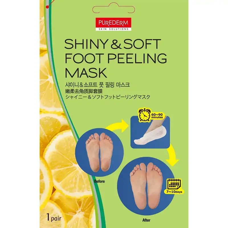 ماسک لایه بردار و نرم کننده پا پیوردرم Purederm Shiny & Soft Foot Peeling Mask — تصویر ۲